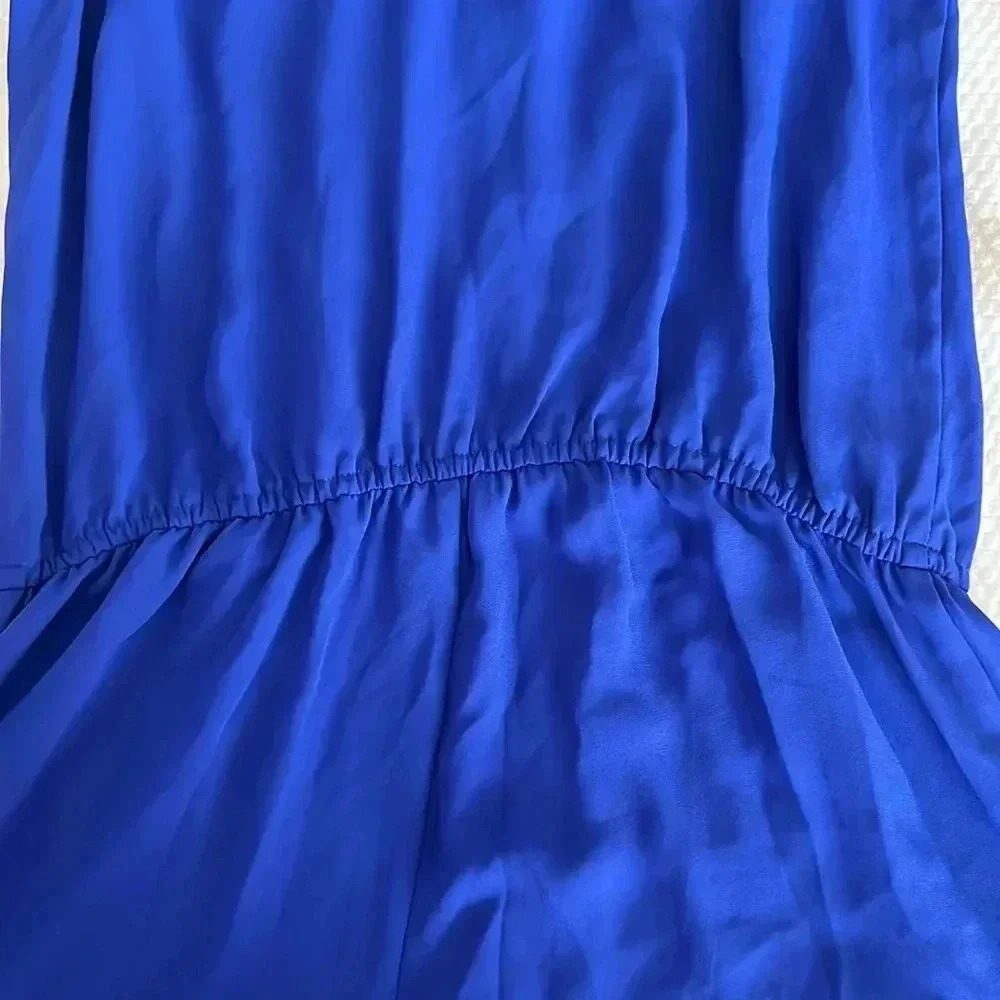 BCBG Maxazria Thalia Royal Blue Sleeveless V-neck Romper Size L - Picture 6 of 7